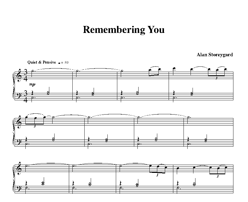 Remembering You (sheet music)